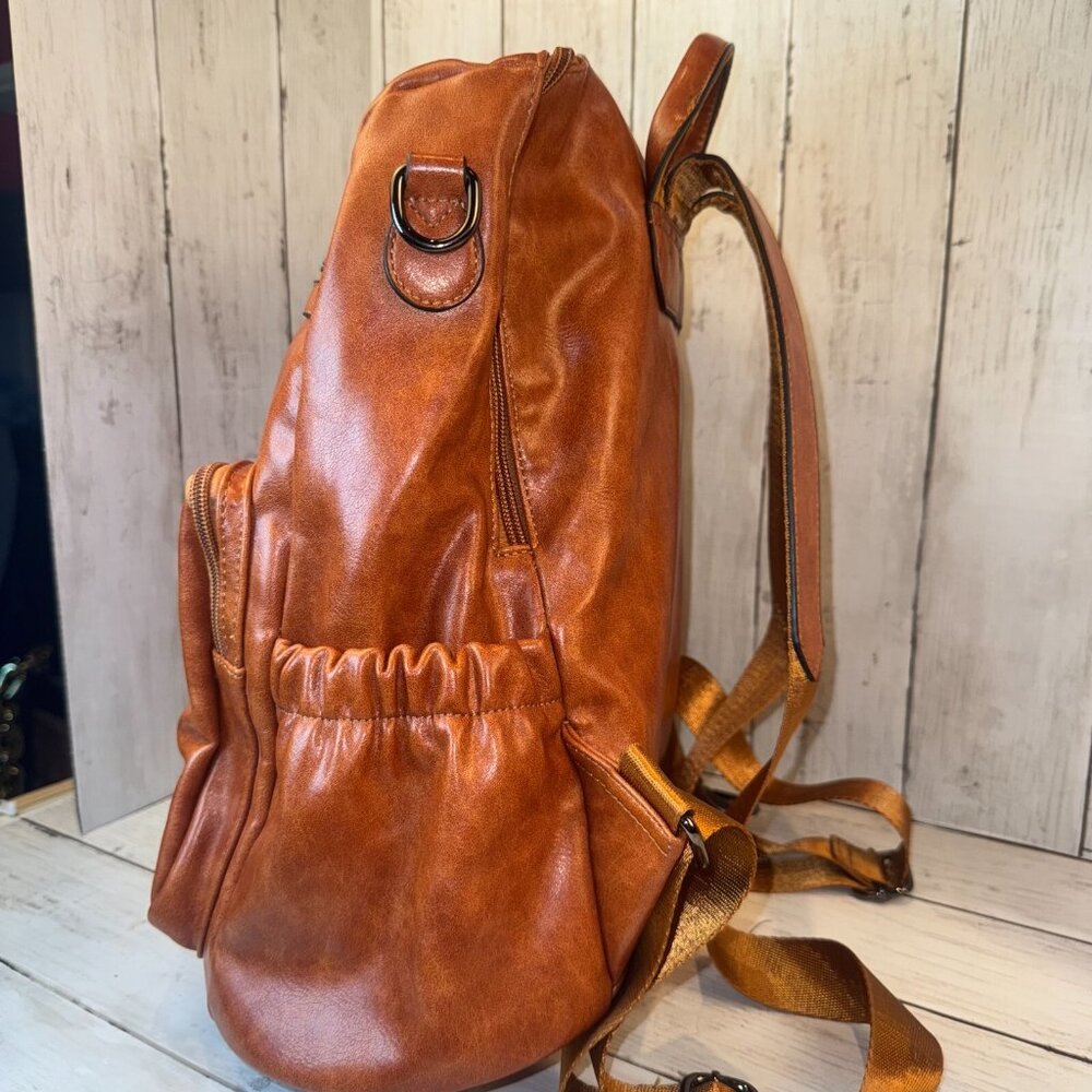 CLUCI Greene Women's Large PU Leather Backpack Purse For Commuting Oil Wax NWOT - Picture 8 of 13